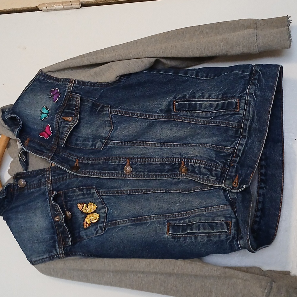 Route 66 girls butterfly Jean jacket XL